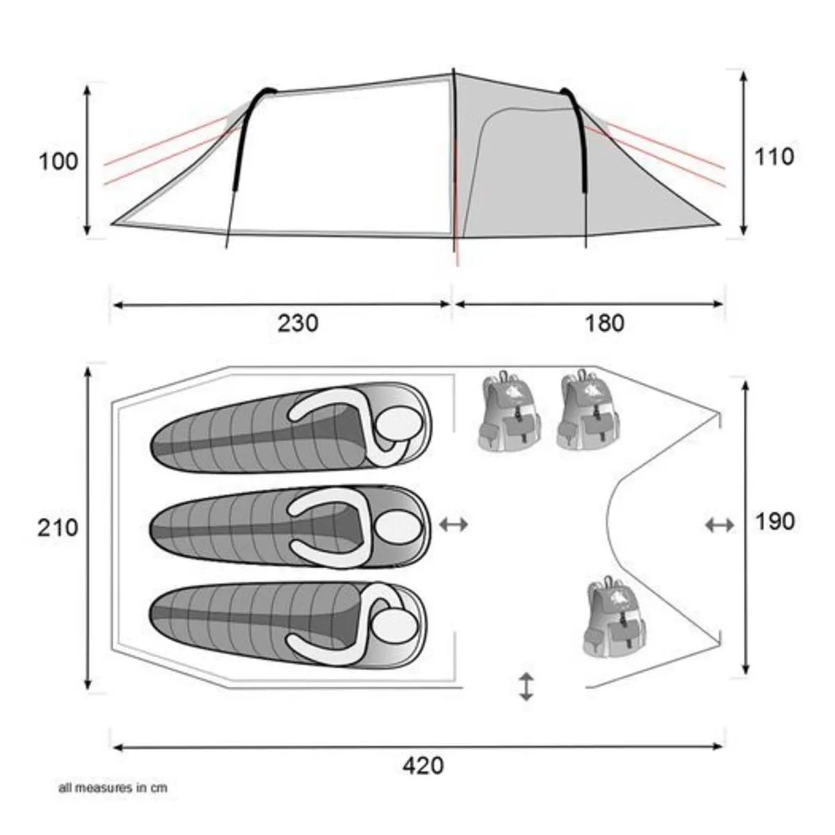 3 Person Silicone Trekking Tent 5000mm Waterproof - Image 4