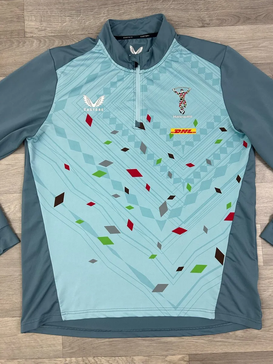 Castore Harlequins Rugby Half Zip Jumper Mens L - Image 2
