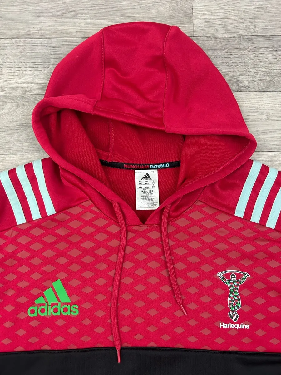 Adidas Harlequins Rugby Hoodie Mens XXL - Image 3