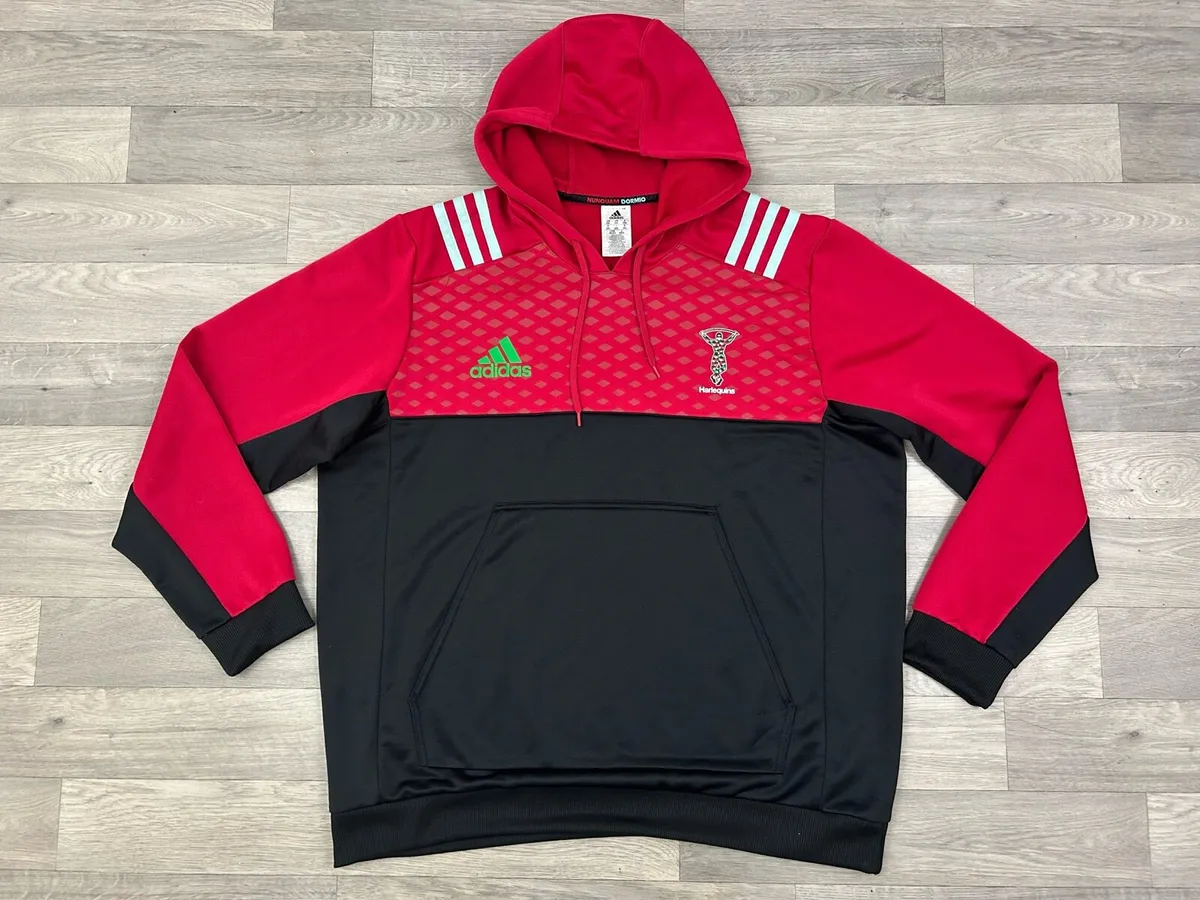 Adidas Harlequins Rugby Hoodie Mens XXL - Image 1