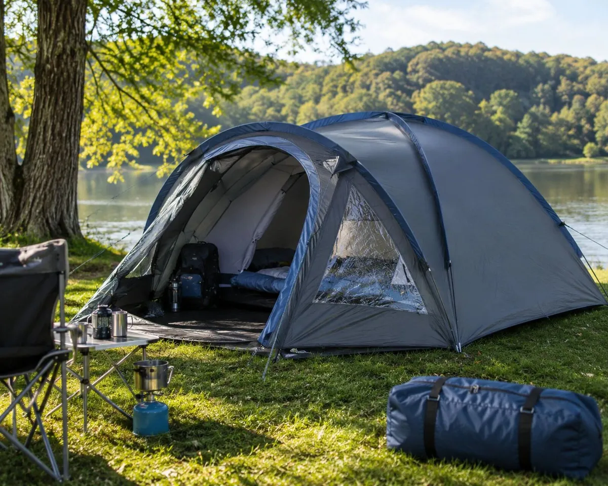 4 Person Dome Camping Tent With Porch Groundsheet - Image 2