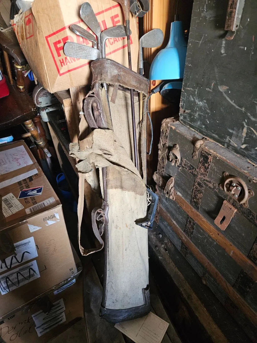 Vintage Golf Bag and Clubs - Image 1