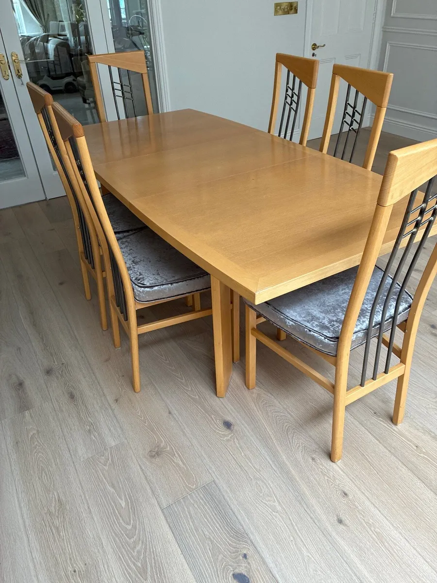 Scovby Scandinavian Dining Table & 6 chairs - Image 1