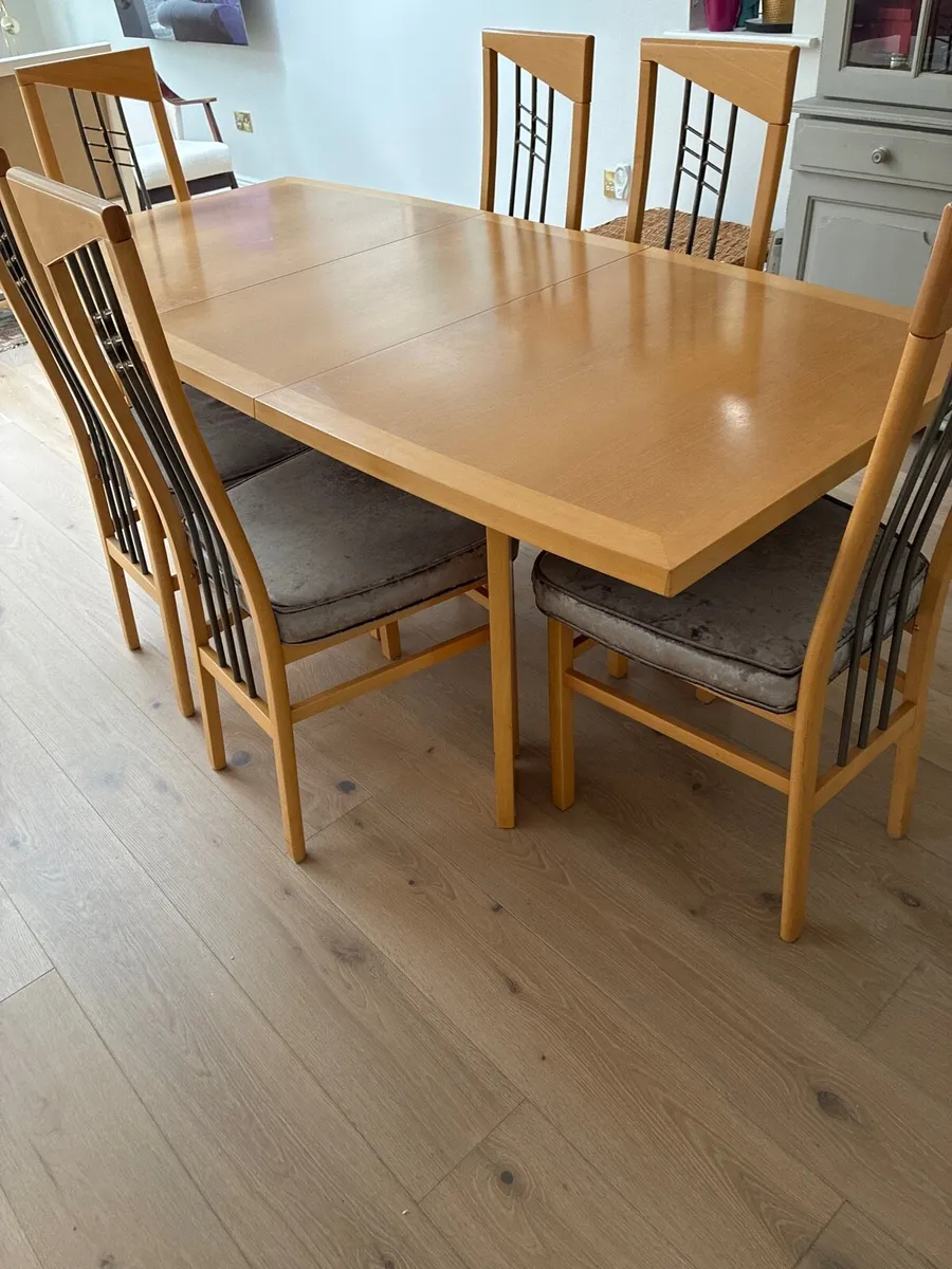 Scovby Scandinavian Dining Table & 6 chairs - Image 2