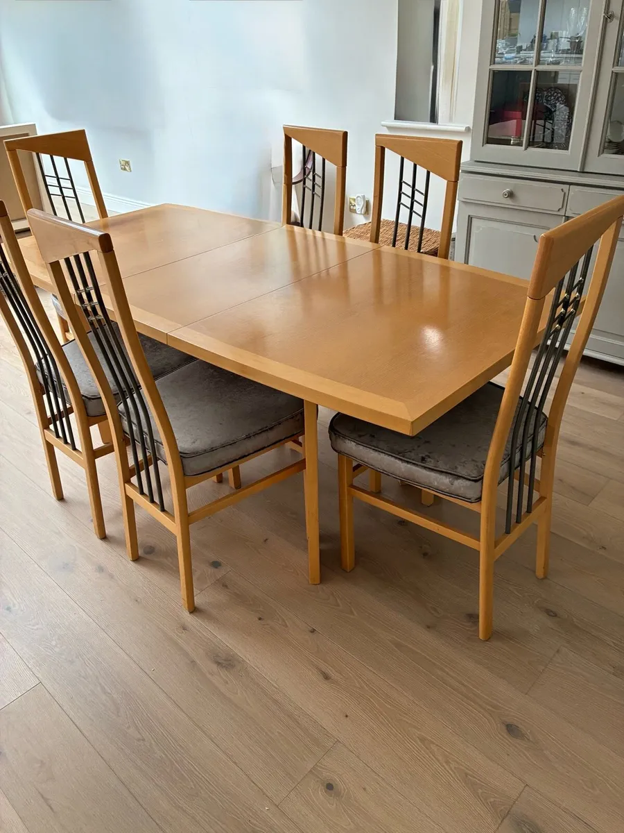 Scovby Scandinavian Dining Table & 6 chairs - Image 3