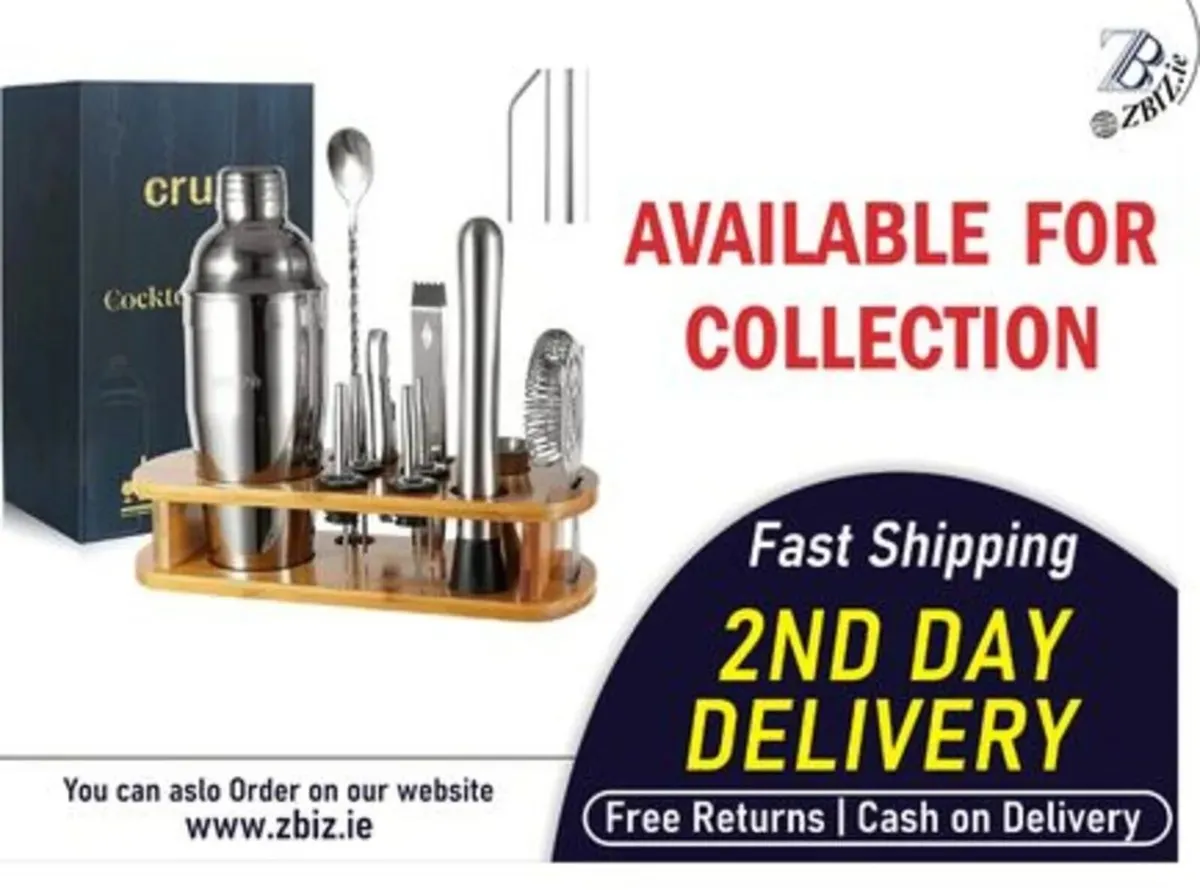 12pc Cocktail Shaker Kit with Stand – Professional - Image 1