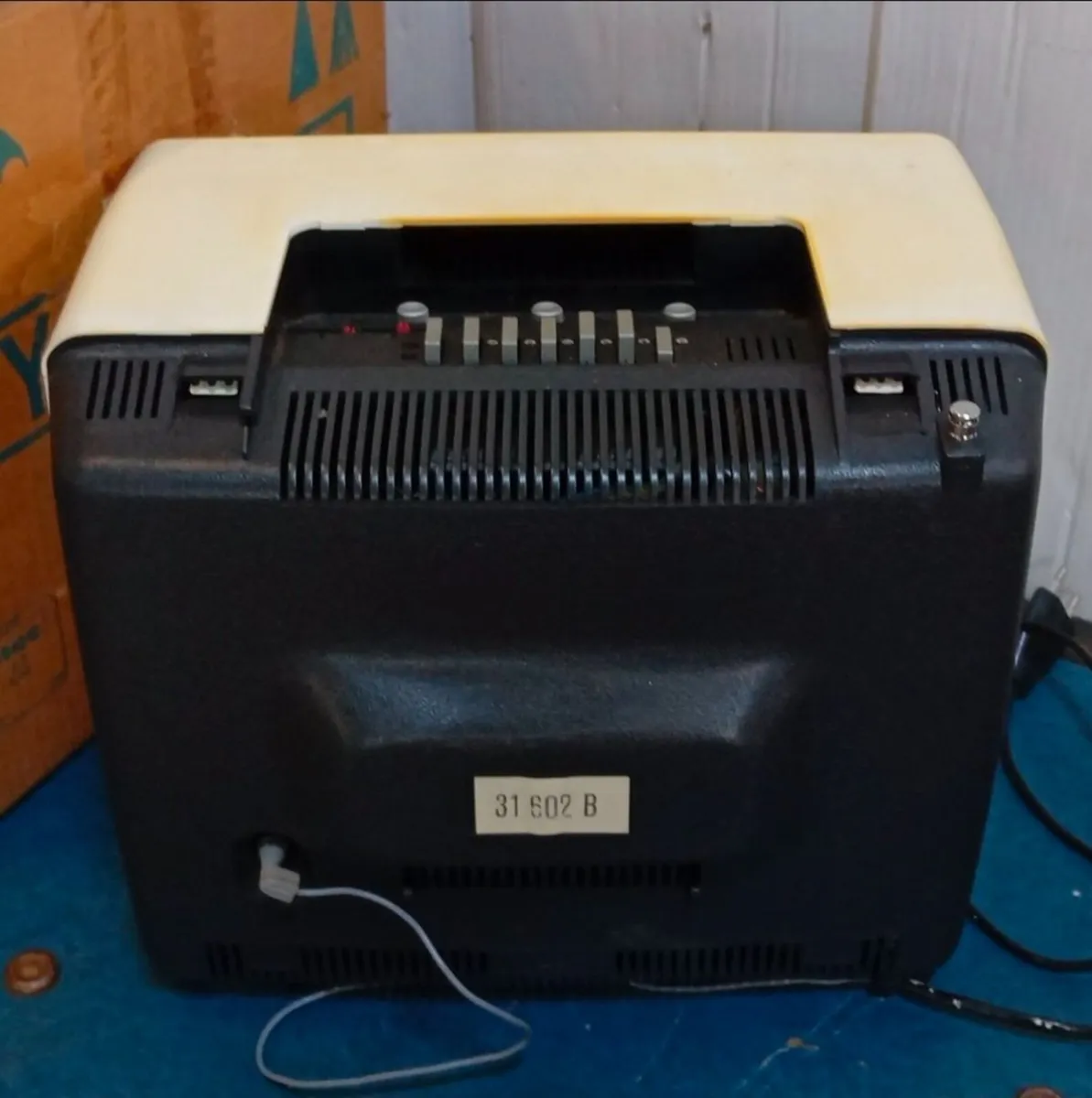 Mid-20th Century Black + White Portable Television - Image 3