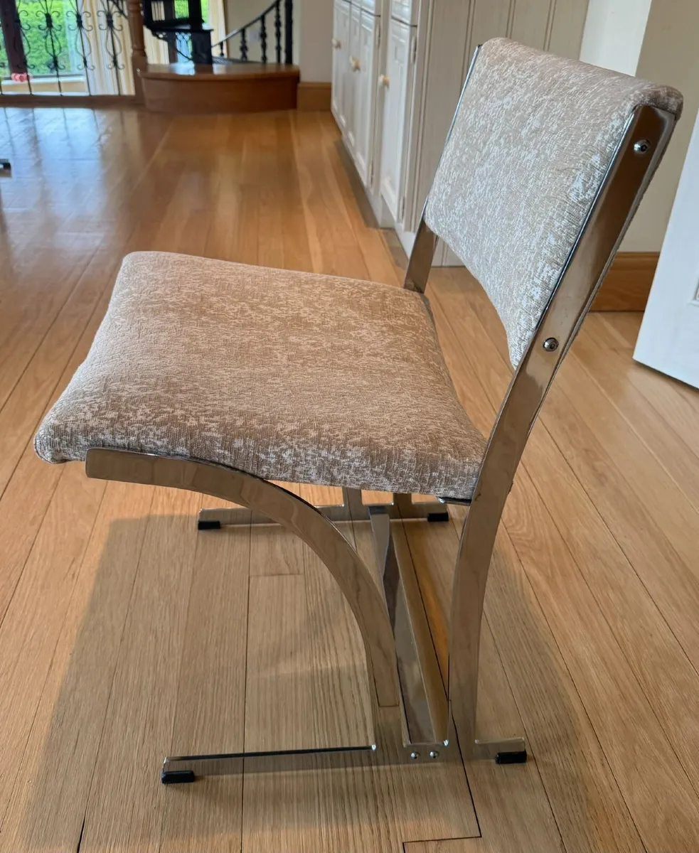 Smoked Glass Dining Table 6 Chairs and Side Table - Image 2