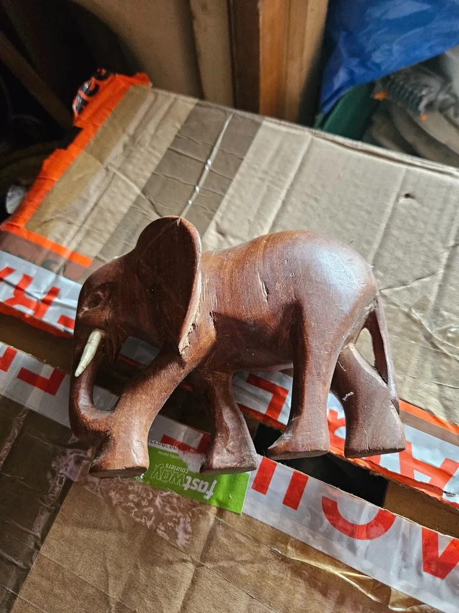 Vintage Wooden Elephant - Image 3