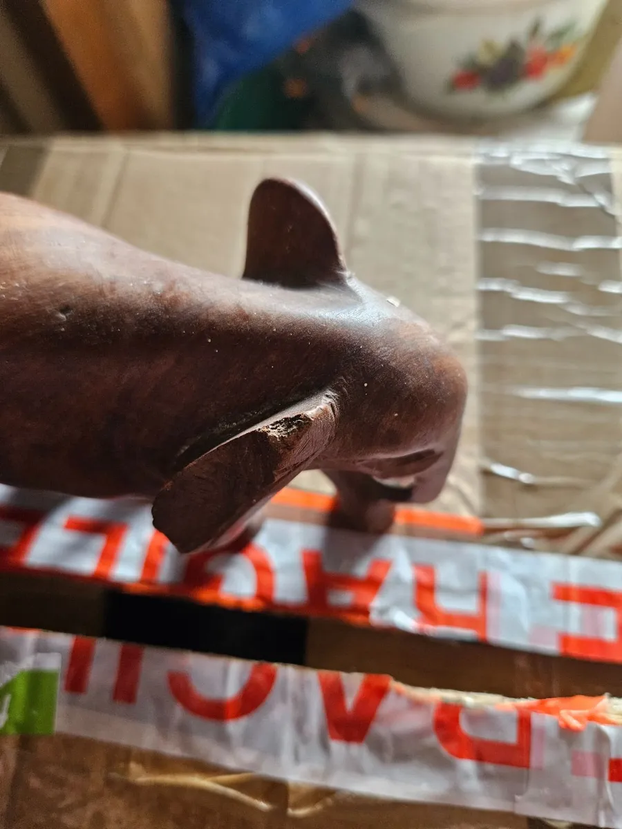 Vintage Wooden Elephant - Image 1