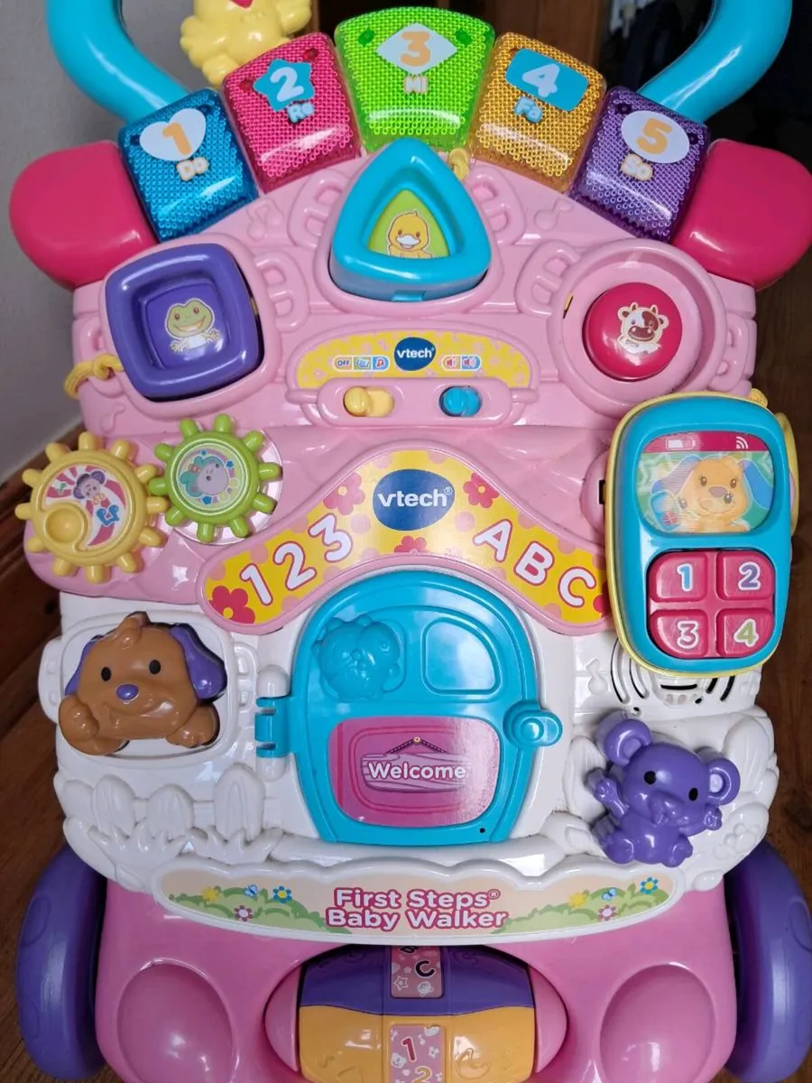 VTech Baby First Steps Baby Walker Pink - Image 1