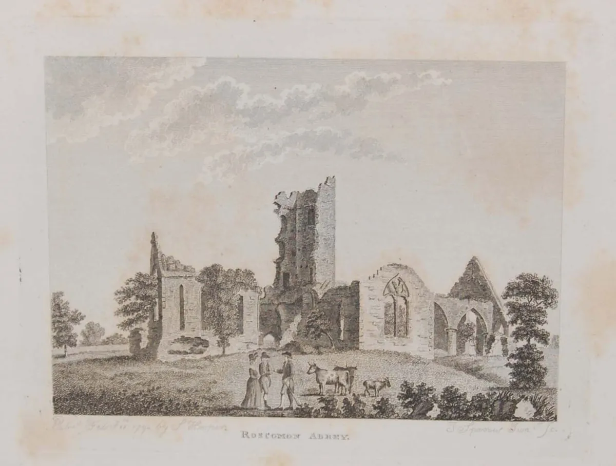 Roscommon Abbey Pair Antique Prints - Image 4