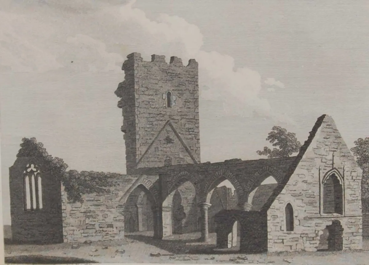 Roscommon Abbey Pair Antique Prints - Image 1