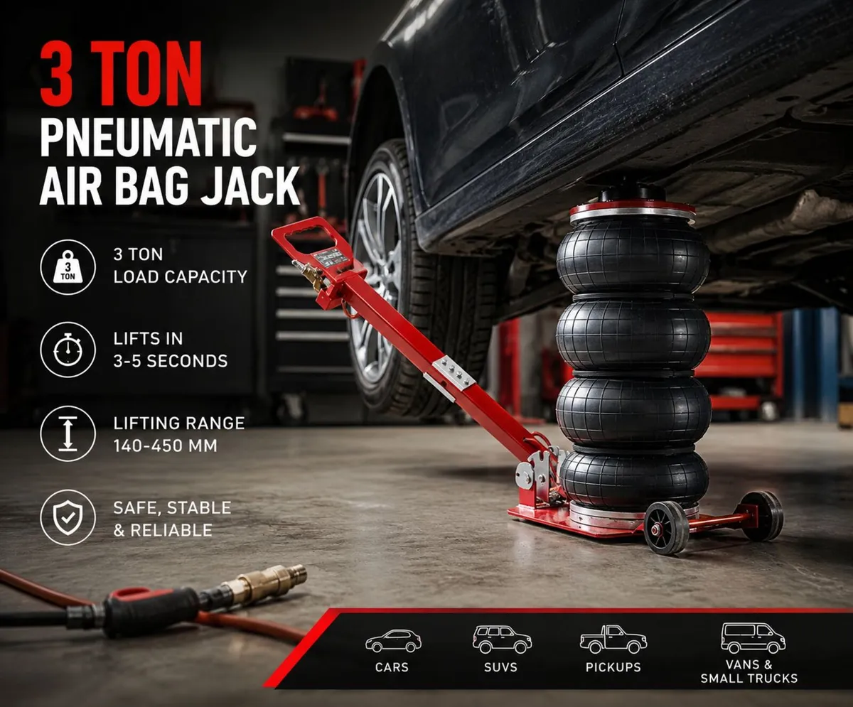 Pneumatic Triple Air Bag Jack 3 Ton Heavy Duty Veh - Image 1