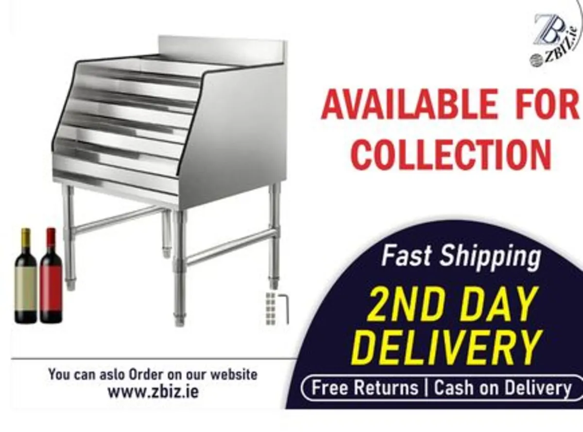 Wine Rack 24in 5 Tier Stainless Bottle Holder - Image 1