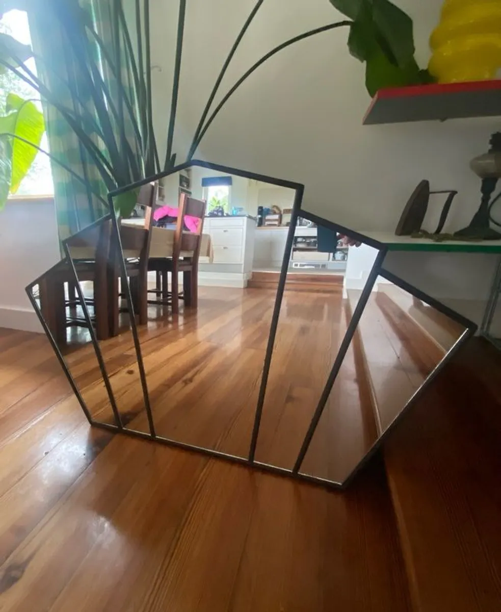 Large Black Art Deco Inspired Wall Mirror . 120 x 80cm - Image 3