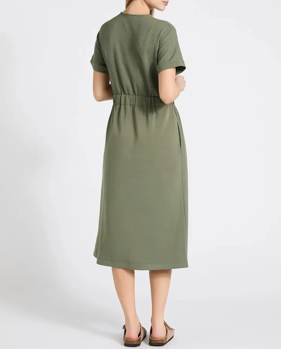 New khaki midi dress, a t-shirt style top, stretch - Image 4