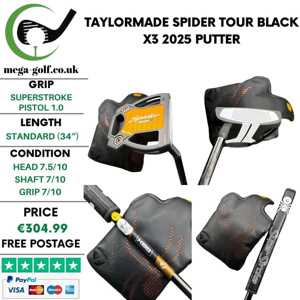 Taylormade Spider Tour Black X3 2025 Putter / 34" - Image 1
