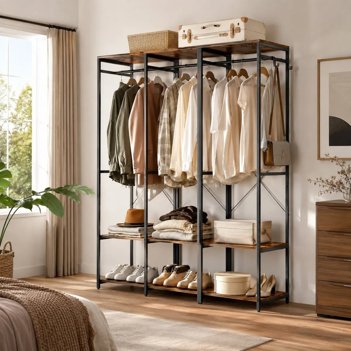 Wardrobe Open Removable Hook Open Wardrobe with Cl - Image 2