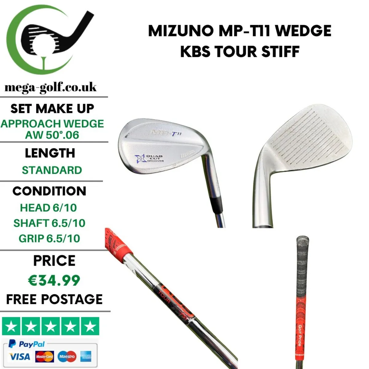 Mizuno MP-T11 Wedge Aw 50°.06 / KBS Tour Stiff - Image 1