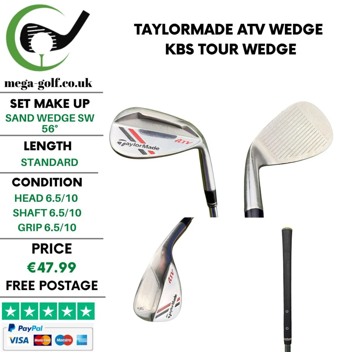 Taylormade ATV Wedge Sw 56° / KBS Tour Wedge - Image 1