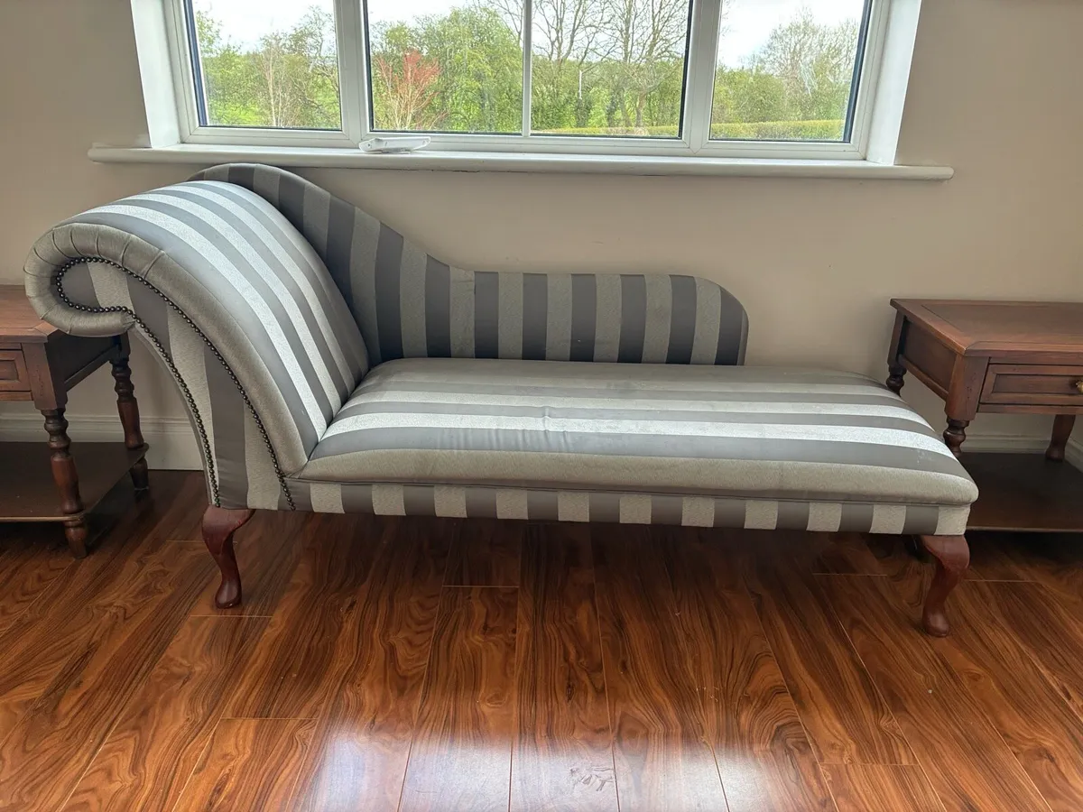 Chaise Longue Grey/Silver - Image 1