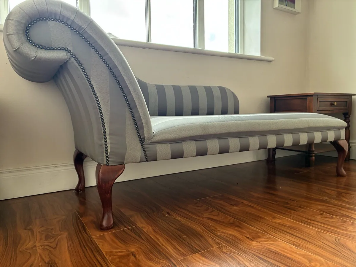 Chaise Longue Grey/Silver - Image 2