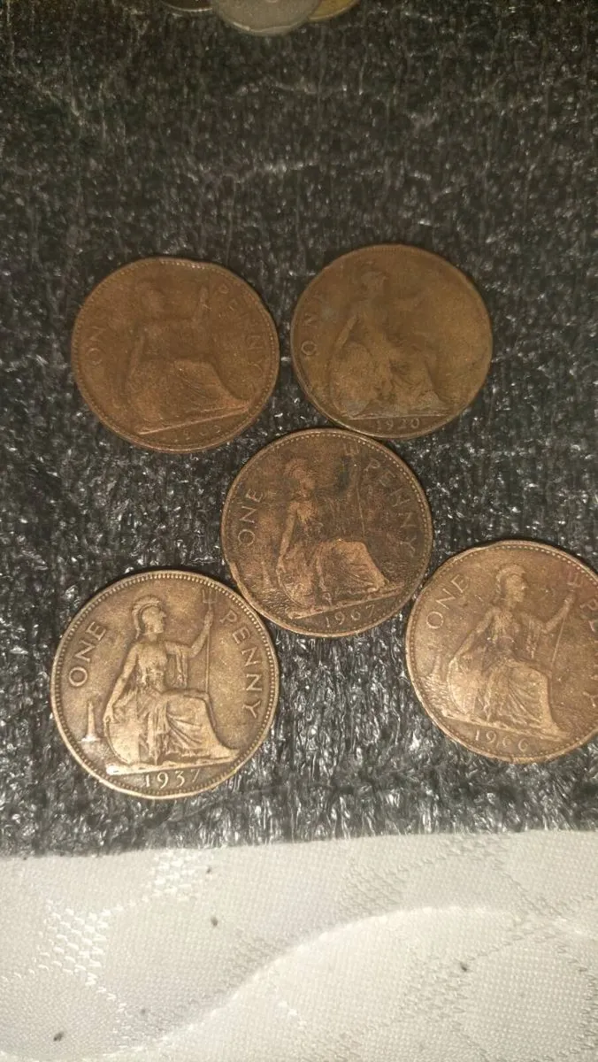 5 English Penny's for sale - Image 2