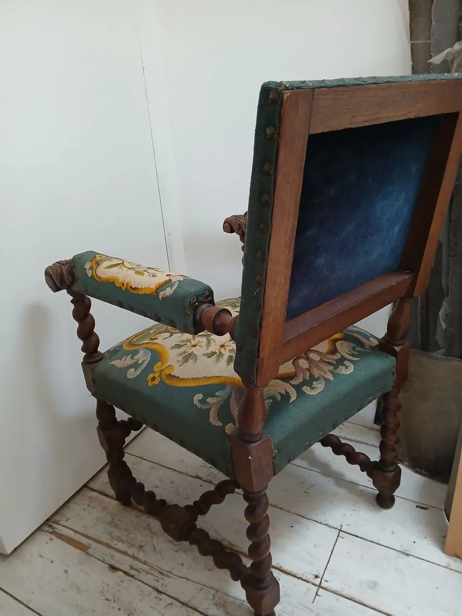 Antique Oak Carver Chairs - Image 2