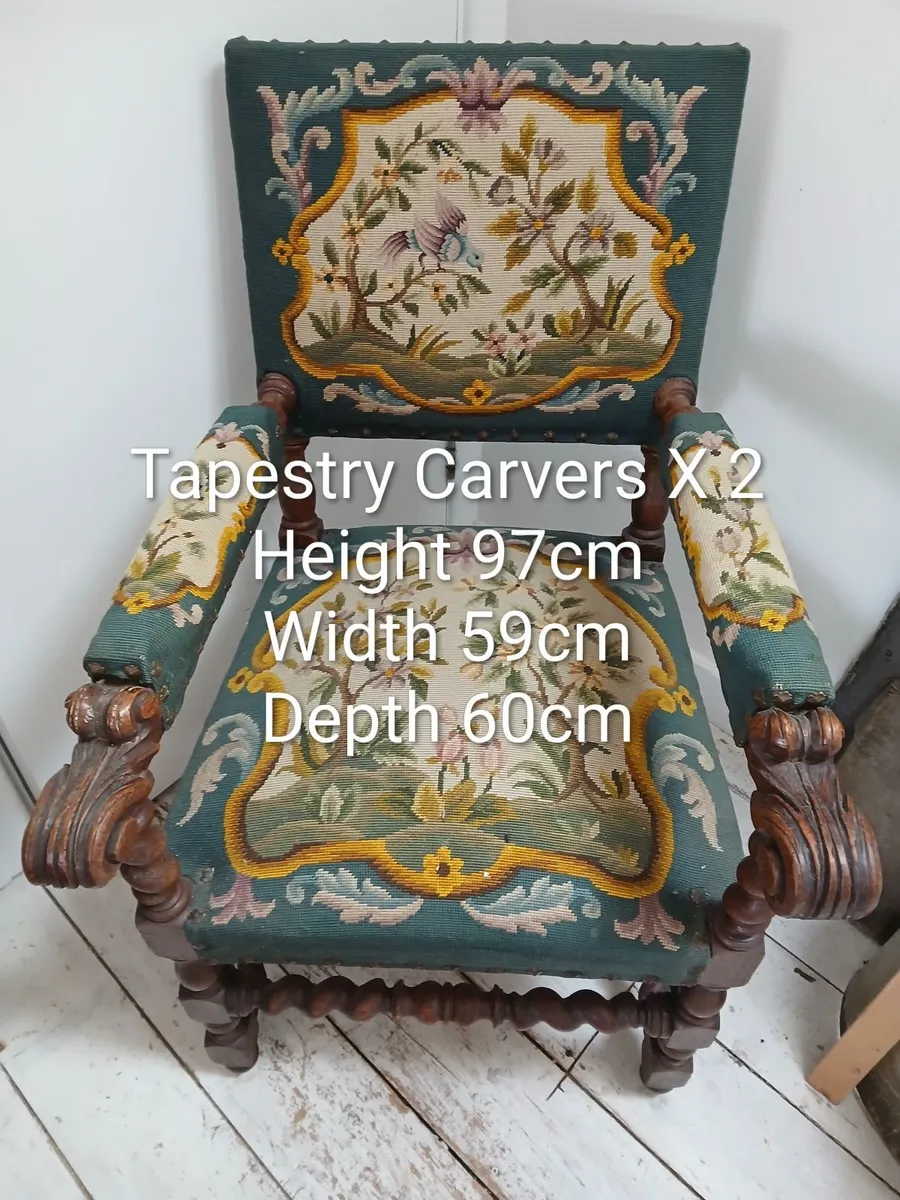 Antique Oak Carver Chairs - Image 1
