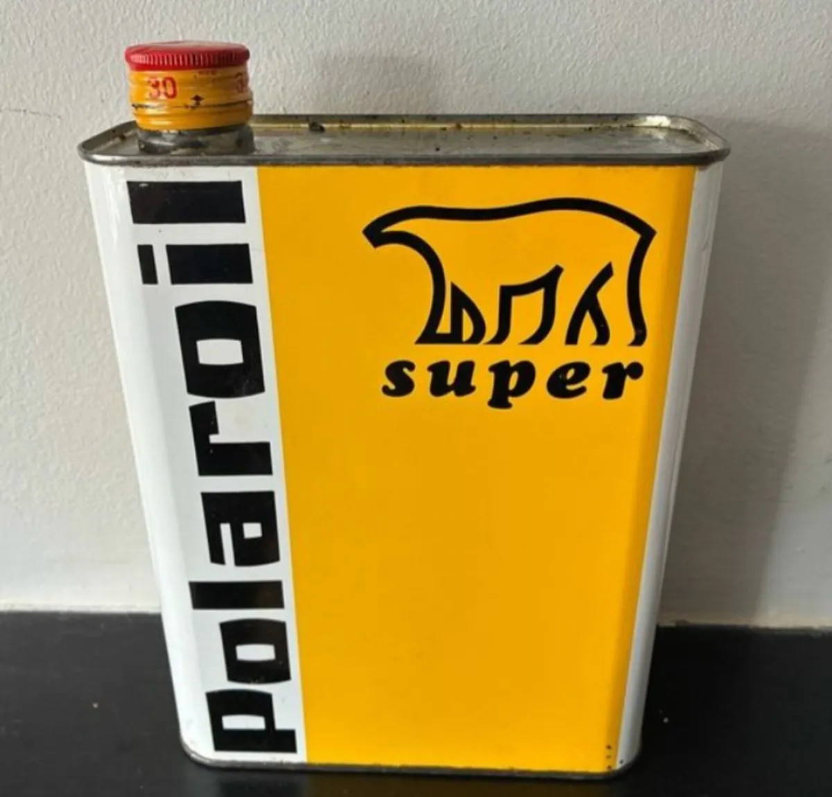 VINTAGE  CAR SUPER POLAR OIL TIN