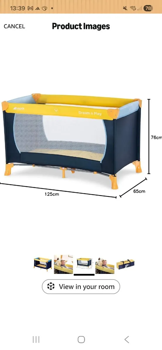 Hauck Travel Cot Dream N Play 120 x 60 cm - Image 1