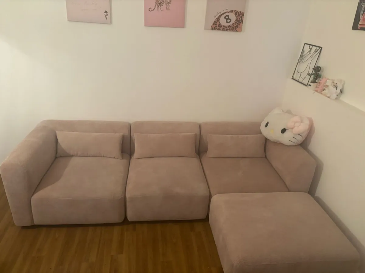 Pink Sklum L Shaped Sofa