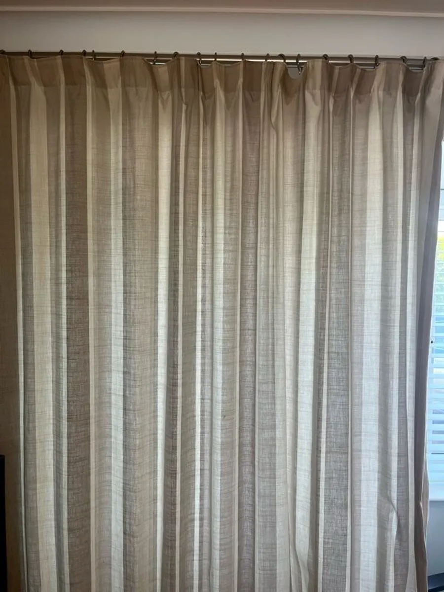 Laura Ashley Awning Strip Curtains Dove Grey 90x90 inches - Image 1