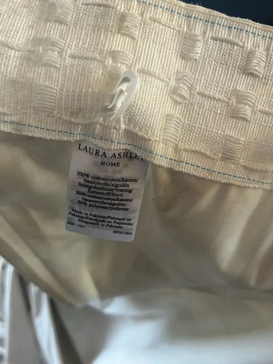 Laura Ashley Awning Strip Curtains Dove Grey 90x90 inches - Image 3