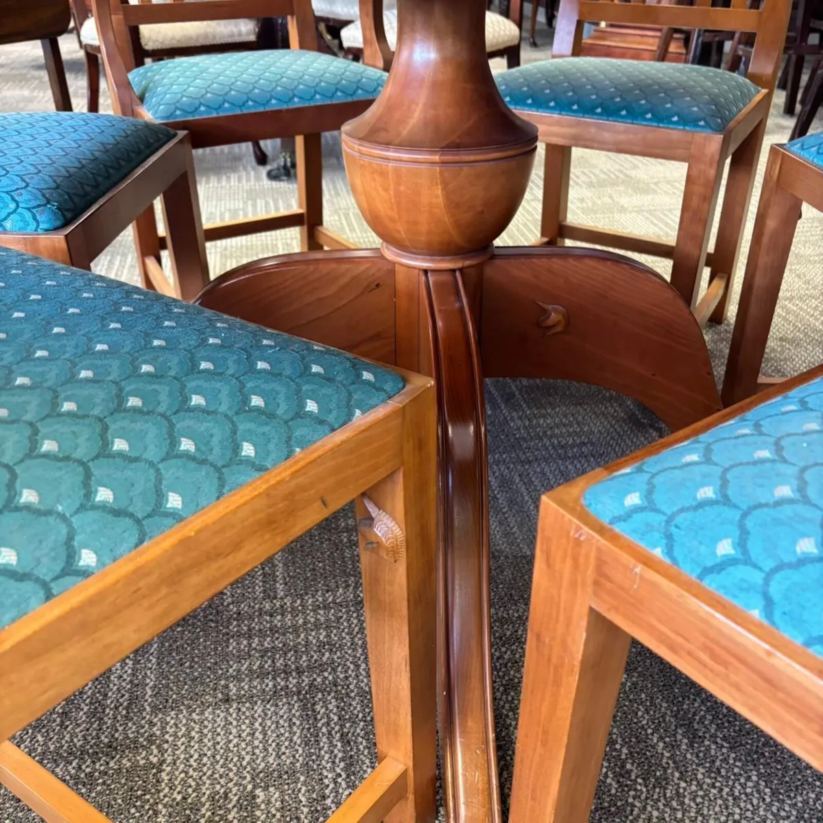 American cherrywood table and six chairs. - Image 2