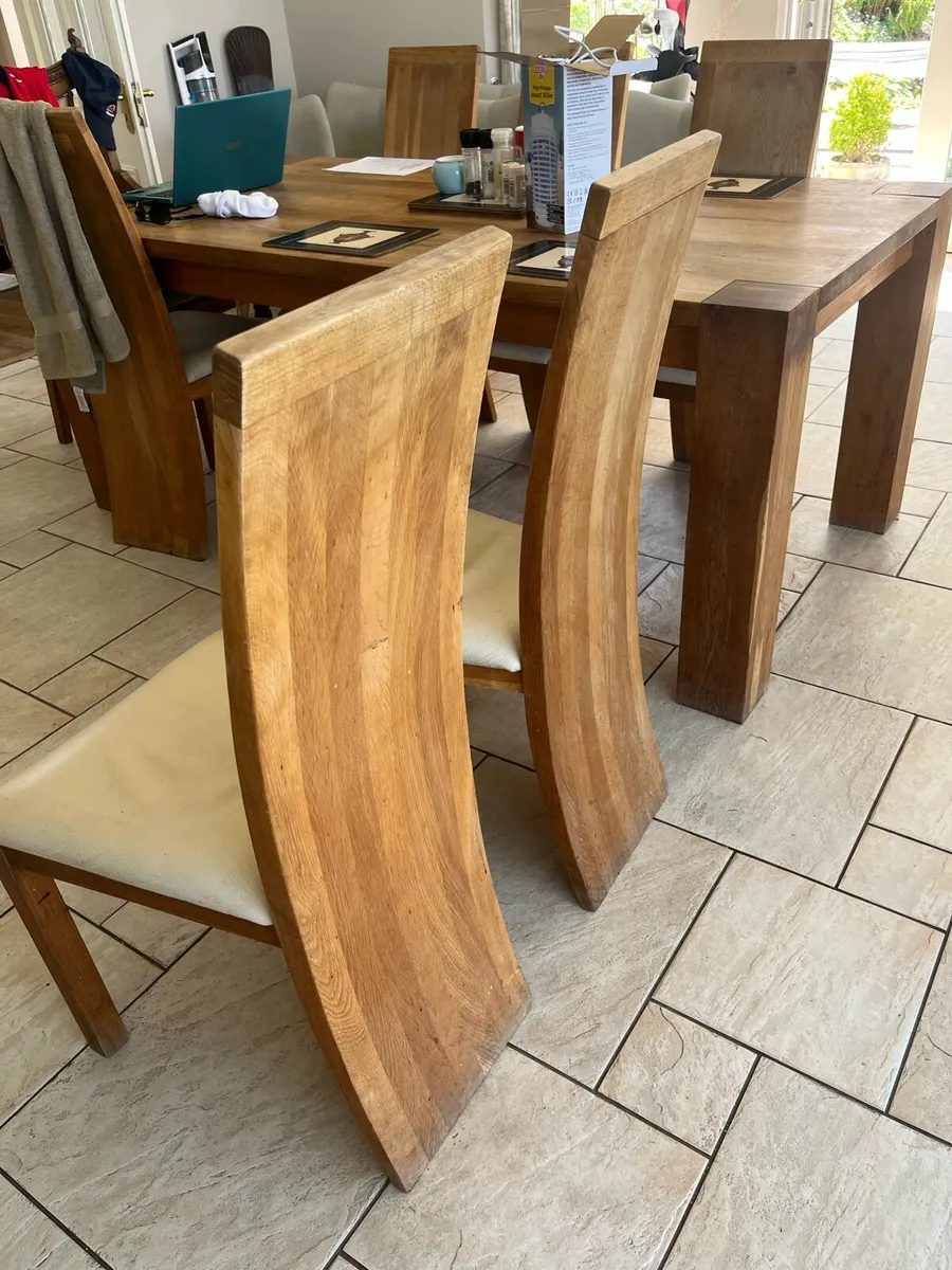 6 solid oak dining chairs - Image 2