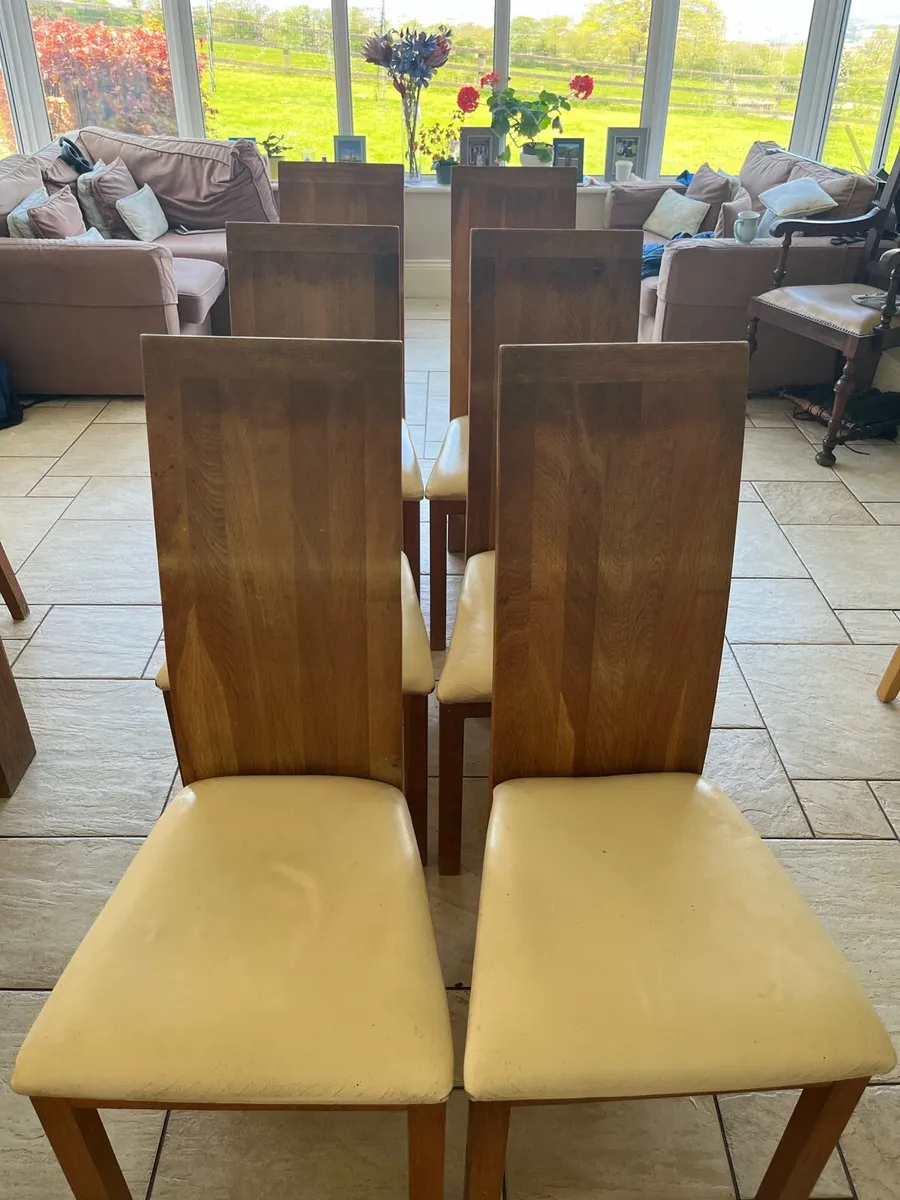 6 solid oak dining chairs - Image 3