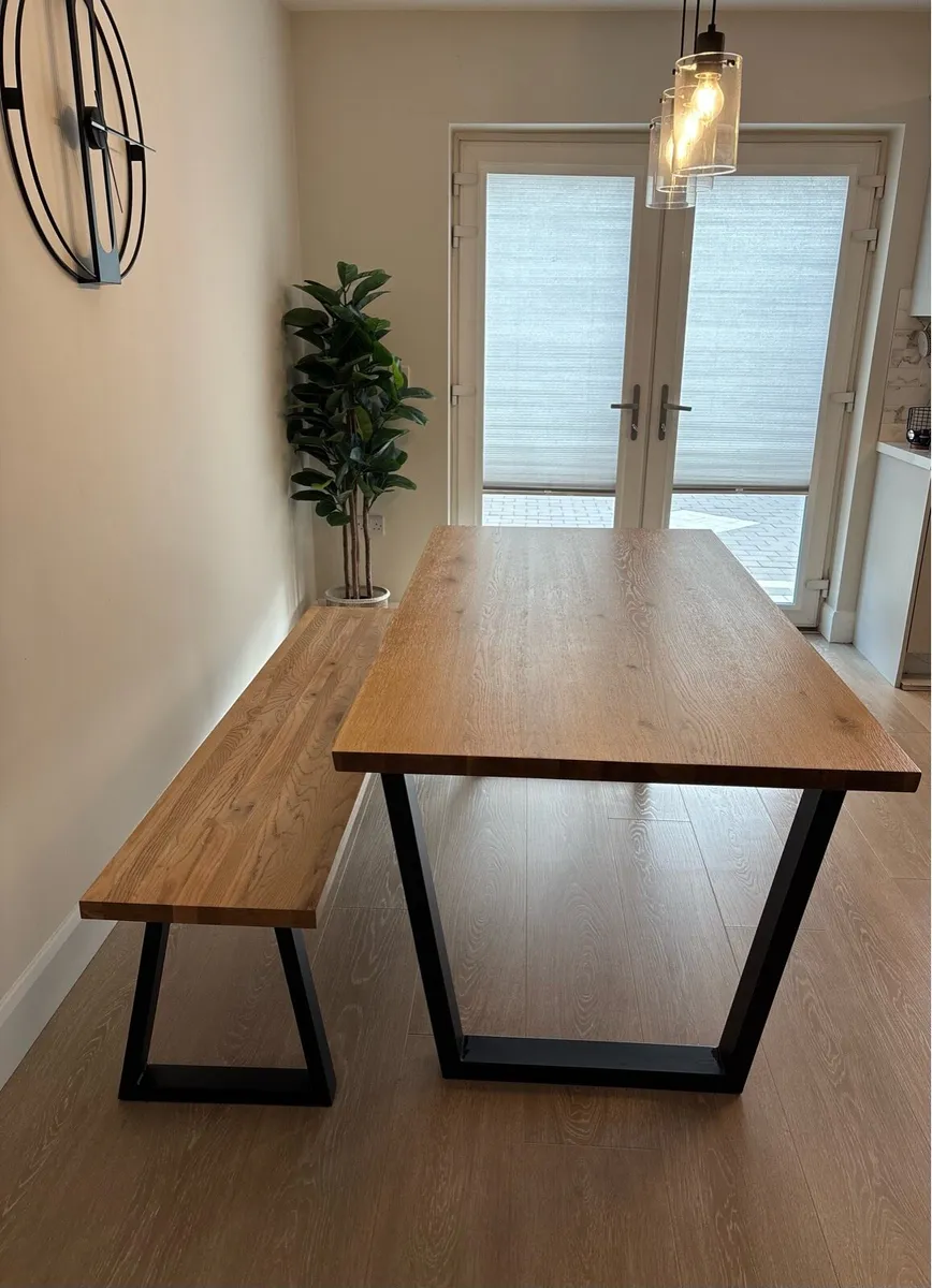 Natural Oak Kitchen Dining Table - Image 2