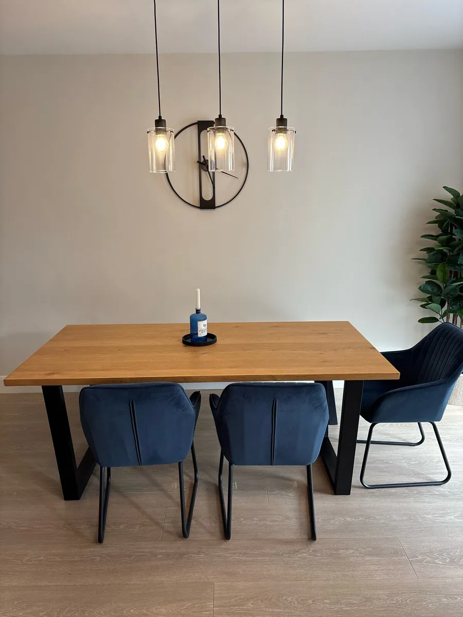 Natural Oak Kitchen Dining Table - Image 4