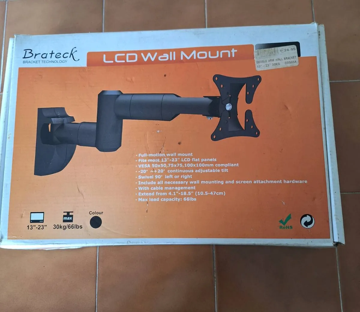 Brateck TV wall bracket 13 to 23 inch - Image 1