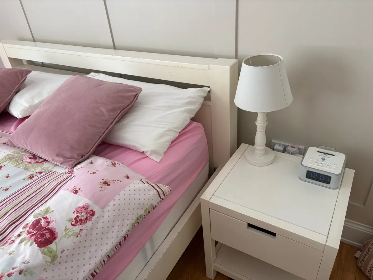 King size bed frame & 2 bedside tables - Image 2