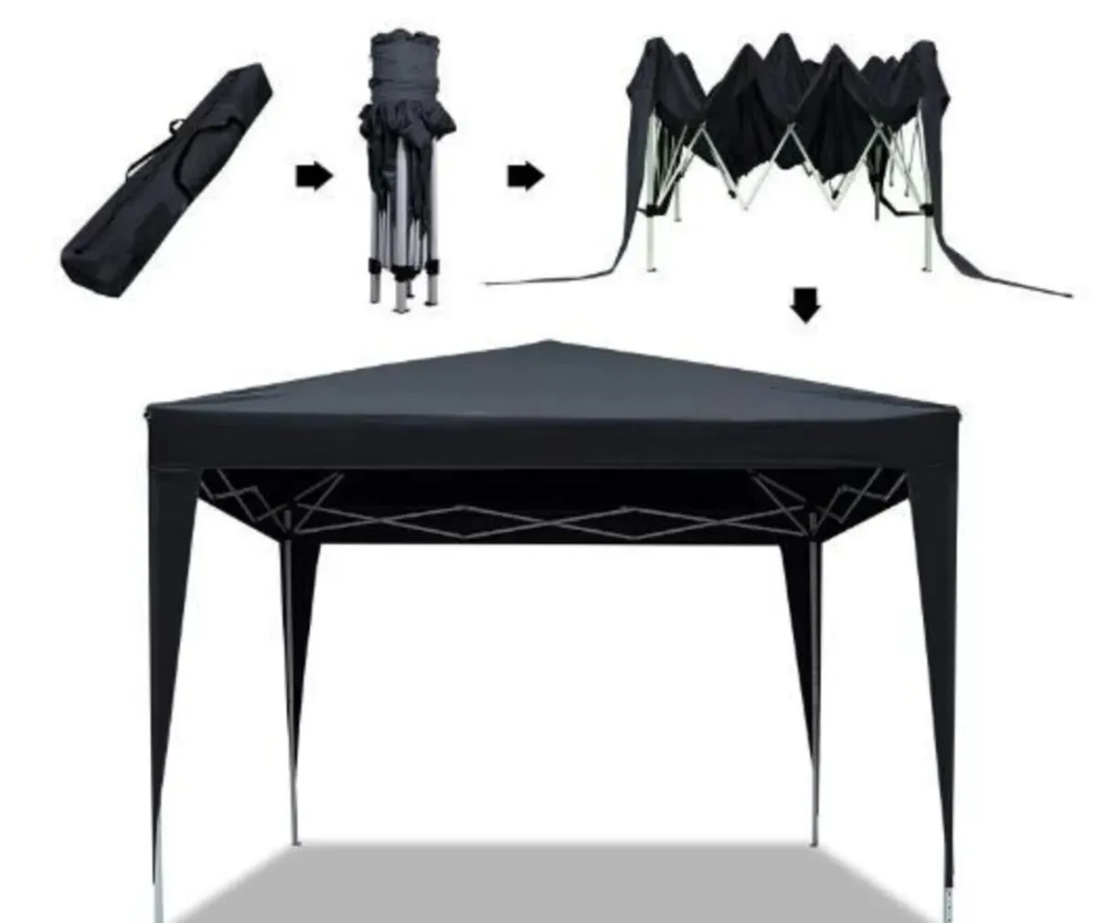 Gazebo Pop Up Tent Marquee 3x3m Waterproof - Image 1