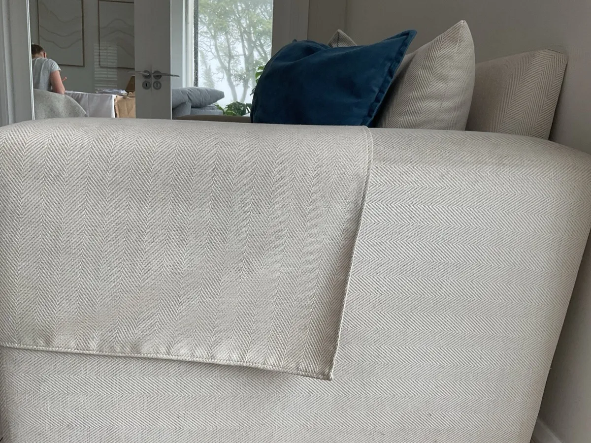 Three Seater Cream Couch - Image 2