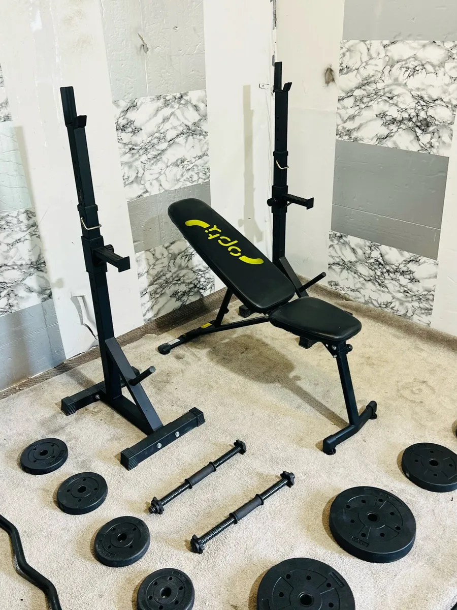 ADJUSTABLE RACK BENCH WEIGHTS BARBELL DUMBBELLS - Image 3