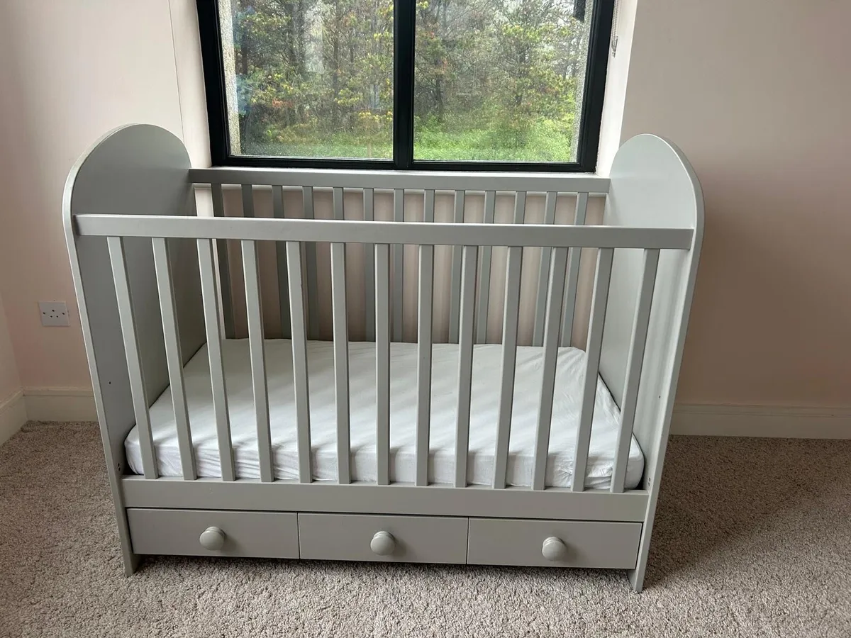 IKEA Gonatt grey cot with drawers - Image 1