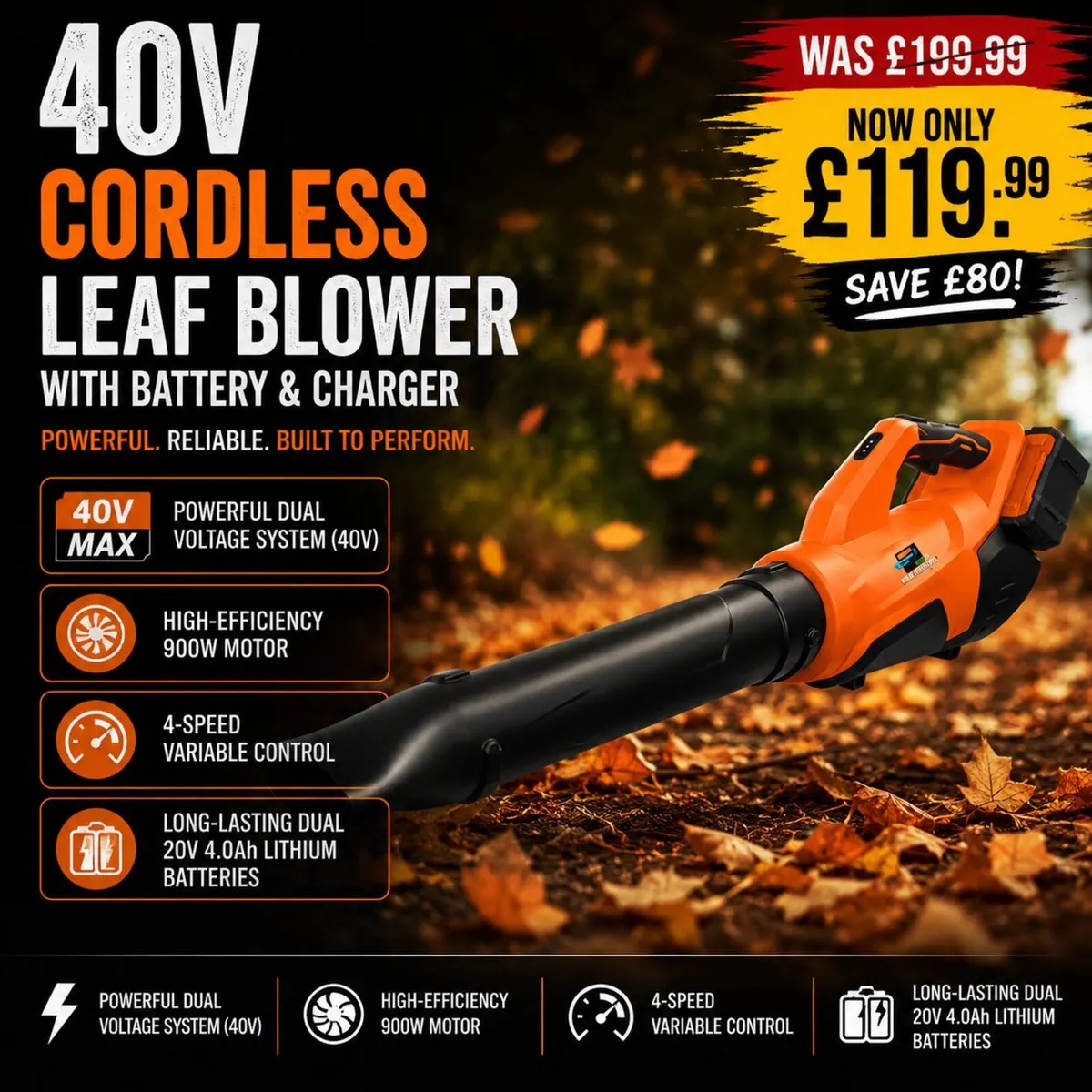 40V Cordless Garden Multi Tool Kit (4-in-1) - Image 2