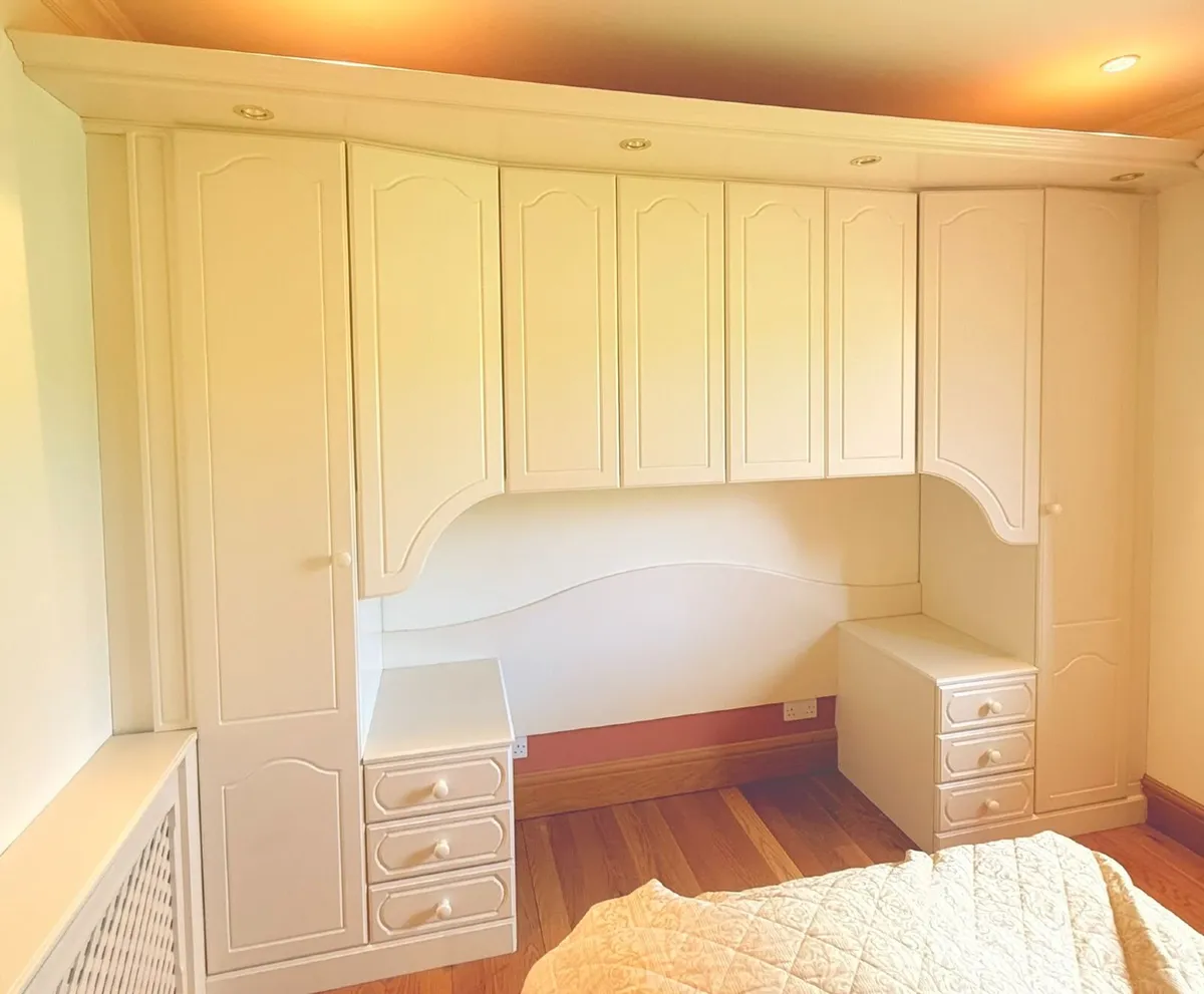 Set of Cream Wardrobes, Cupboards and Side Lockers - Image 1