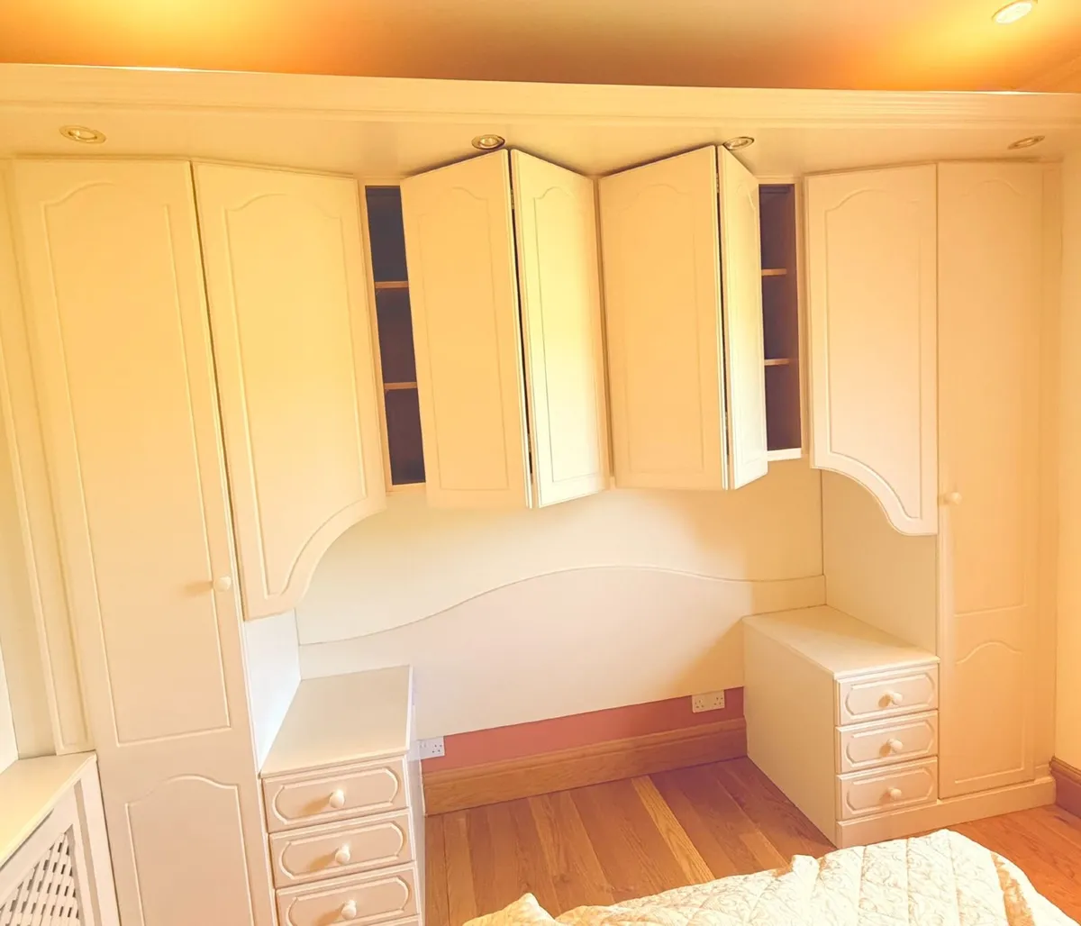 Set of Cream Wardrobes, Cupboards and Side Lockers - Image 2