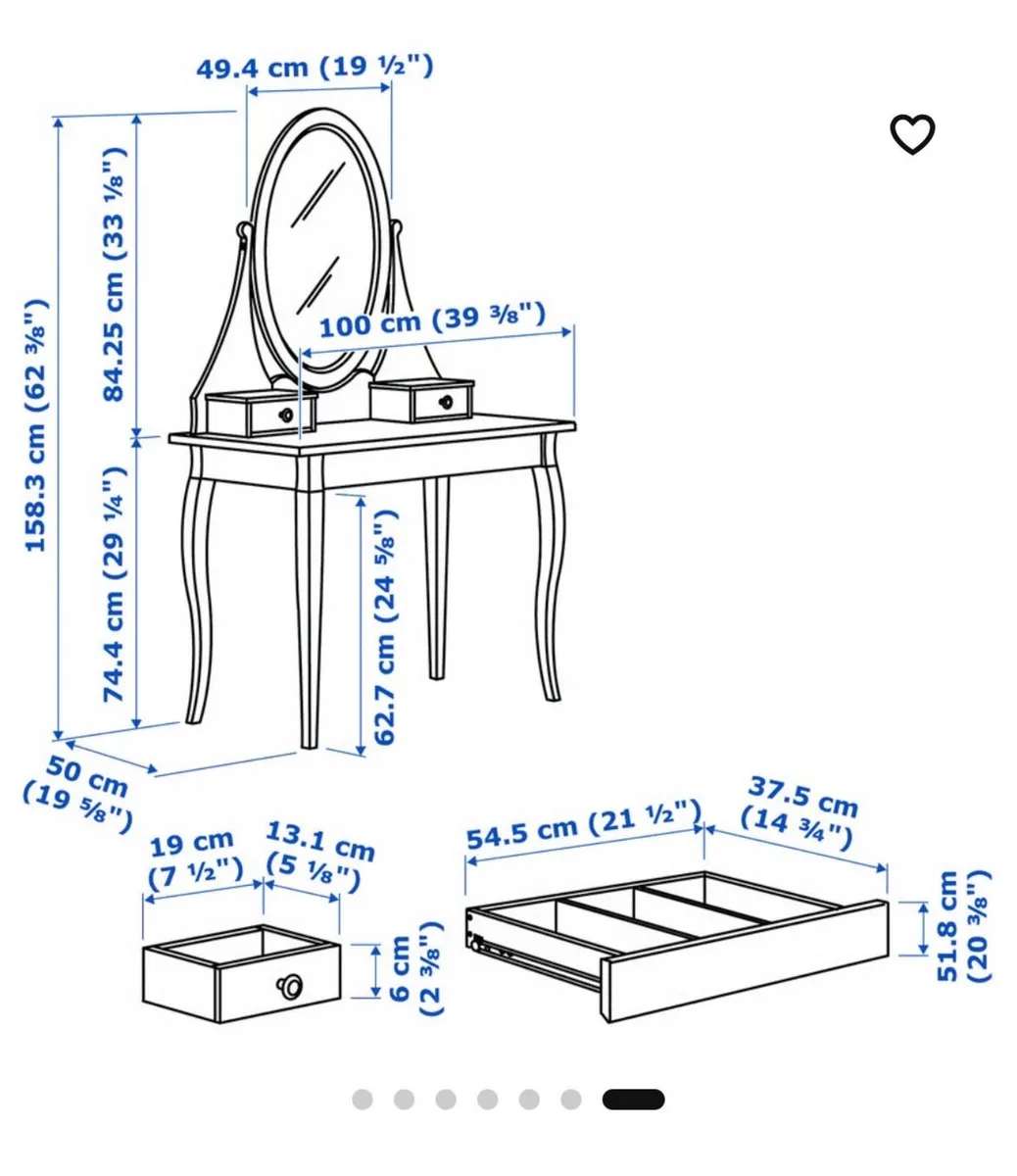 Dressing table, mirror and chair. - Image 3
